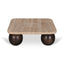 CCF8717-RB 90cm Travertine Top Coffee Table - Walnut