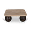 CCF8717-RB 90cm Travertine Top Coffee Table - Walnut