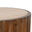 CCF8724-RB 89cm Travertine Top Round Coffee Table - Walnut