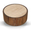 CCF8724-RB 89cm Travertine Top Round Coffee Table - Walnut