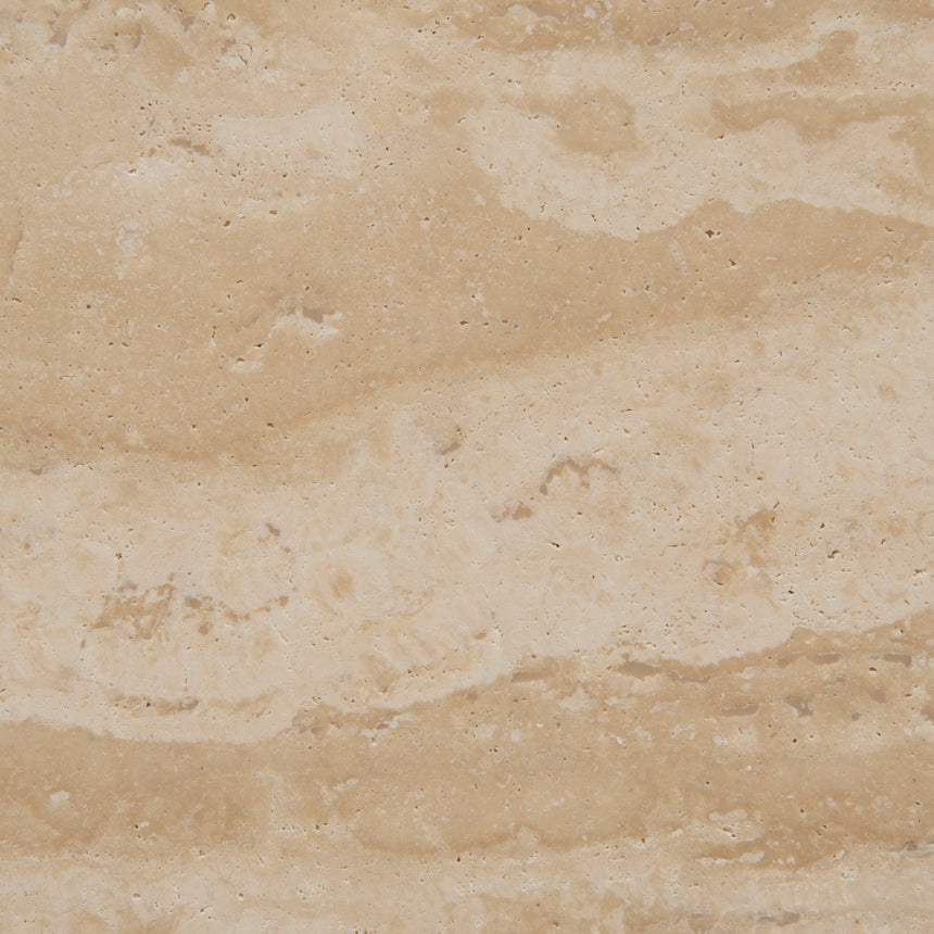 CCF8743-KK Travertine Top Round Nested Table - Creme Ash