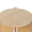 CCF8743-KK Travertine Top Round Nested Table - Creme Ash