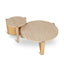 CCF8743-KK Travertine Top Round Nested Table - Creme Ash