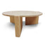 CCF8743-KK Travertine Top Round Nested Table - Creme Ash