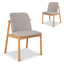 CDC10056-SDx2 Natural Dining Chair - Grey Seat (Set of 2)