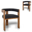 CDC10156-LJ Brown ELM Dining Chair - Black (Set of 2)