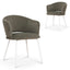 DC10194-FH White Dining Chair - Dark Moss Green (Set of 2)