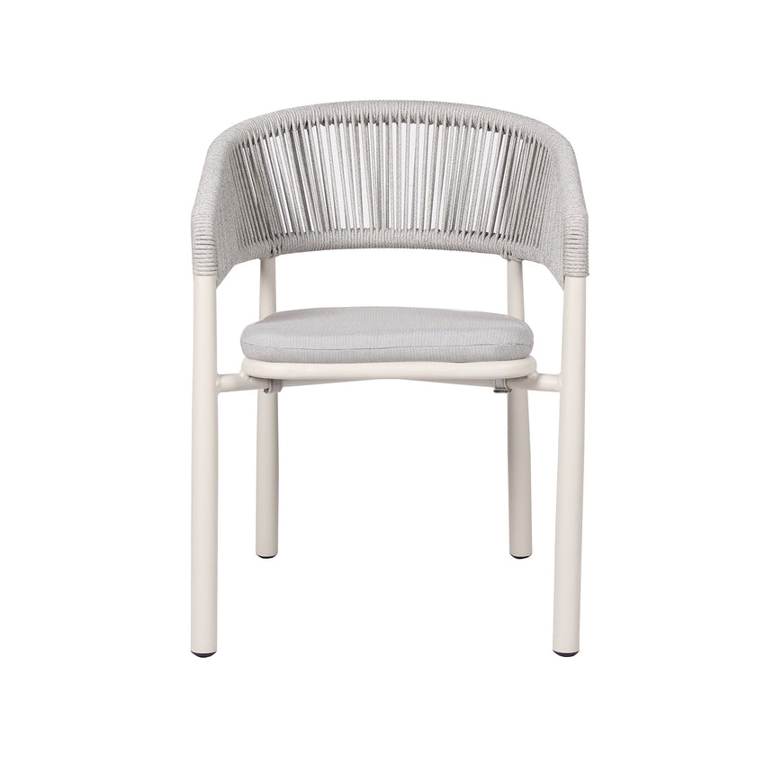 CDC10302-IDx2 Sand White Outdoor Dining Chair - Light Grey (Set of 2)