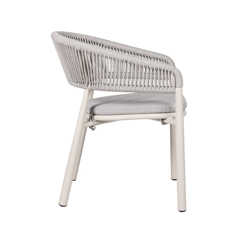 CDC10302-IDx2 Sand White Outdoor Dining Chair - Light Grey (Set of 2)