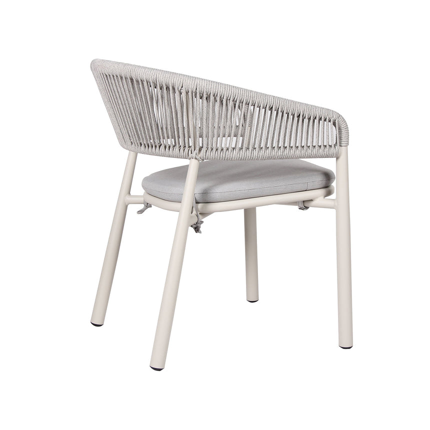 CDC10302-IDx2 Sand White Outdoor Dining Chair - Light Grey (Set of 2)