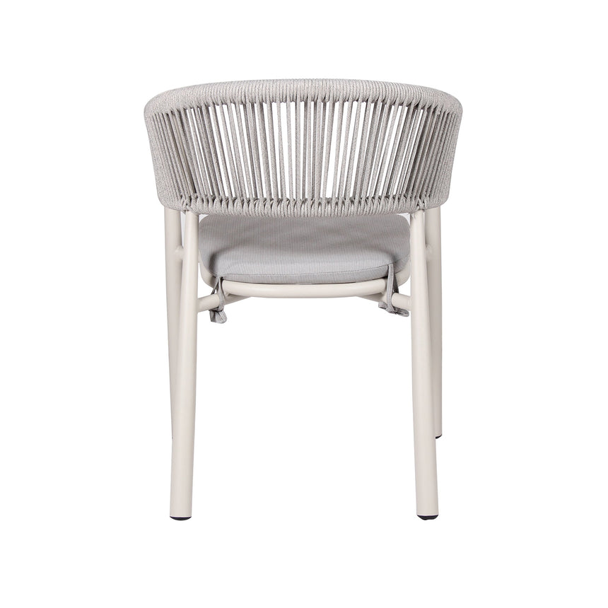 CDC10302-IDx2 Sand White Outdoor Dining Chair - Light Grey (Set of 2)