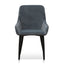 CDC6676-ST Fabric Dining Chair - Grey Velvet in Black Legs (Set of 2)