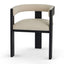 Ex Display - CDC8369-LJ Black ELM Dining Chair - Light Beige