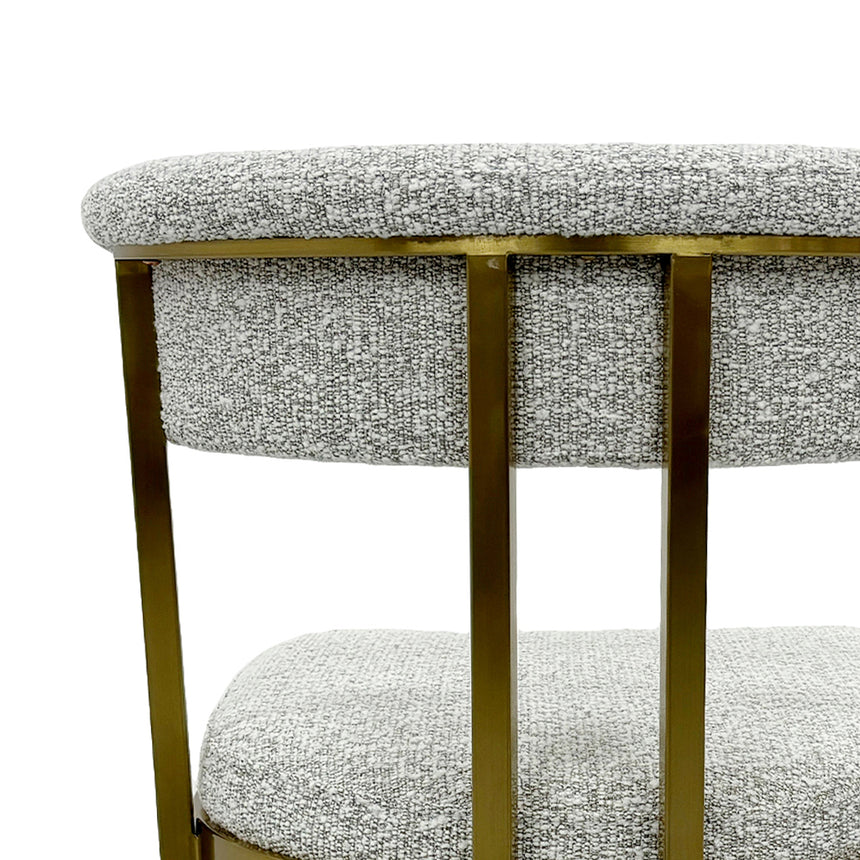 CDC8925-BS Silver Grey Boucle Dining Chair - Golden Base