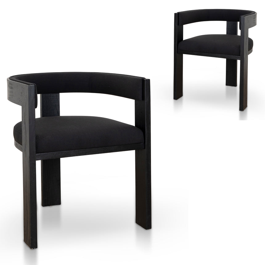 CDC10156-LJ Brown ELM Dining Chair - Black (Set of 2)