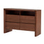 CDT10242-IG Glass Top Chest of Drawer - Walnut