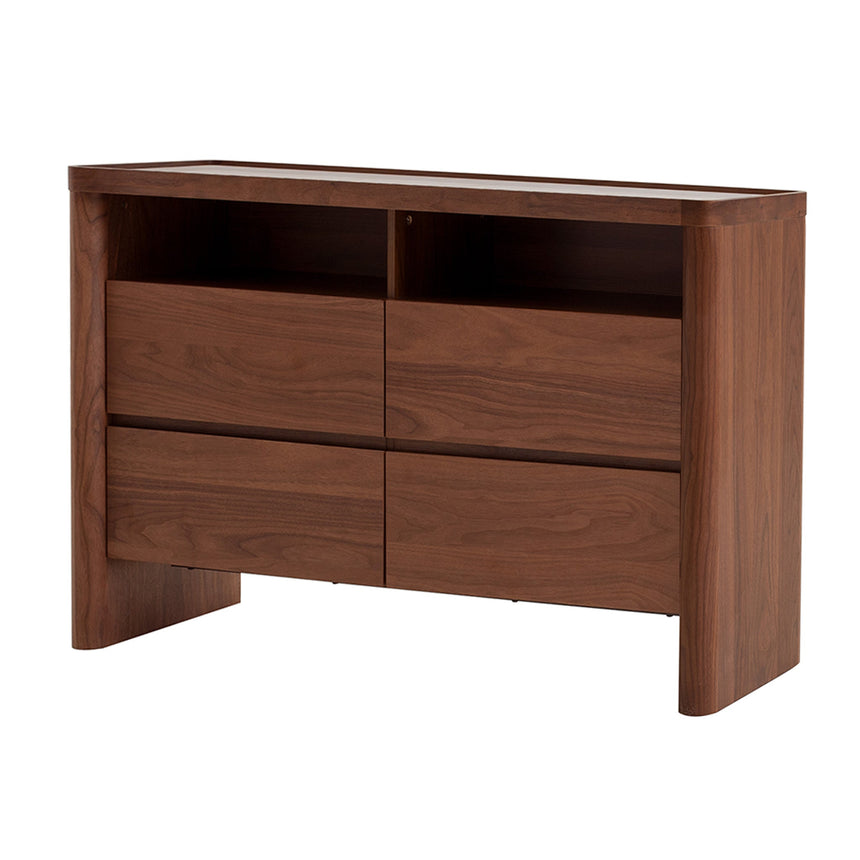 CST10241-IG Glass Top Bedside Table - Walnut