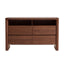 CDT10242-IG Glass Top Chest of Drawer - Walnut