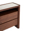 CDT10242-IG Glass Top Chest of Drawer - Walnut