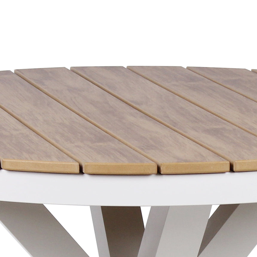 CDT10308-ID 90cm Round Sand White Outdoor Dining Table - Natural