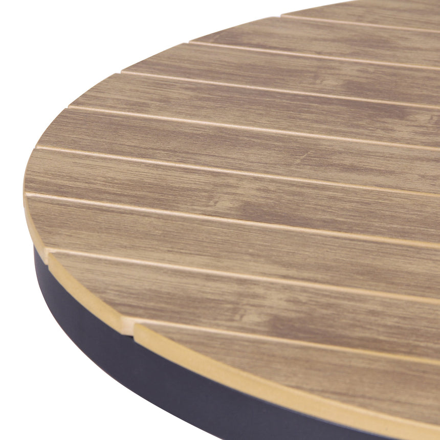 CDT10309-ID 90cm Round Charcoal Outdoor Dining Table - Natural