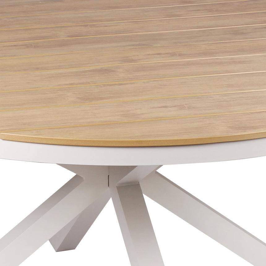 CDT10310-ID 1.4m Round Sand White Outdoor Dining Table - Natural