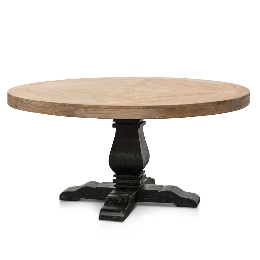 Ex Display - CDT6561 1.6m Round Dining Table - Natural in Black Base