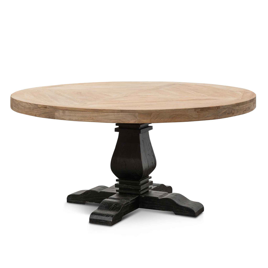 Ex Display - CDT6561 1.6m Round Dining Table - Natural in Black Base