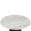 Ex Display - CDT8131-DW 1.2m Round White Marble Dining Table - Black