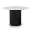 Ex Display - CDT8131-DW 1.2m Round White Marble Dining Table - Black