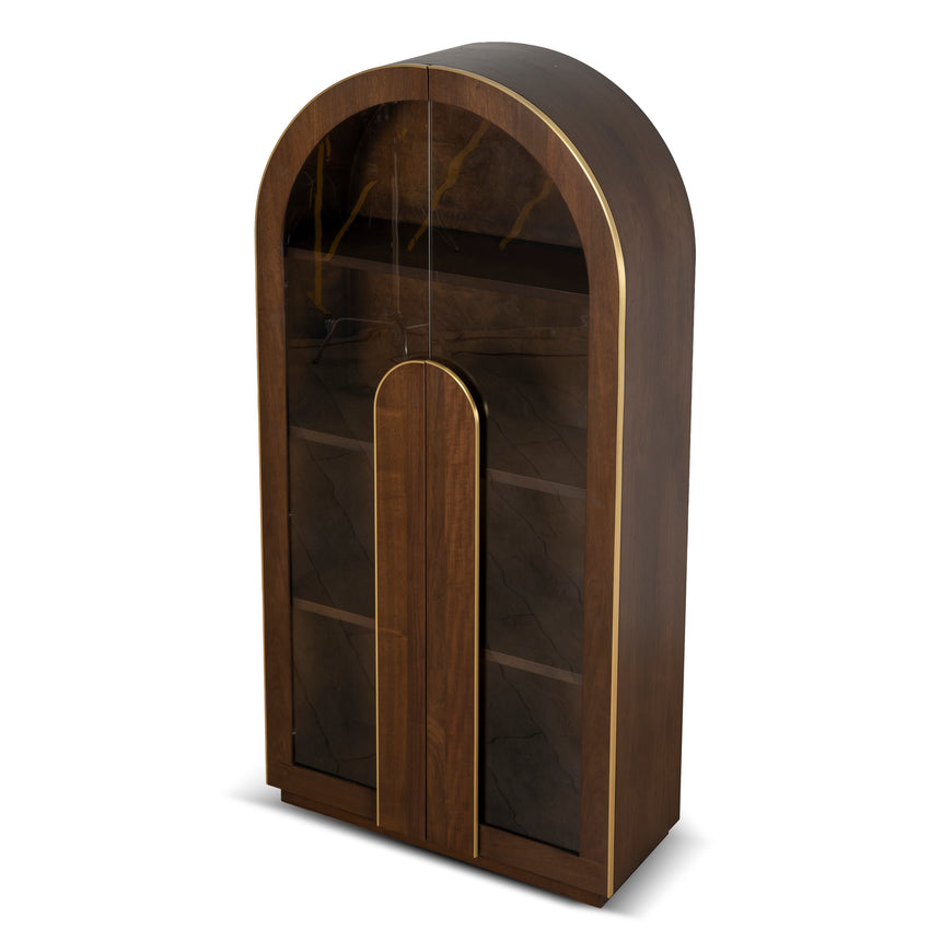 CDT8529-VA 2m (H) Glass Cabinet - Walnut