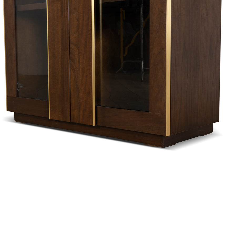 CDT8529-VA 2m (H) Glass Cabinet - Walnut