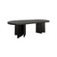 CDT8697-VA 2.4m Pill Shape Dining Table - Textured Espresso Black