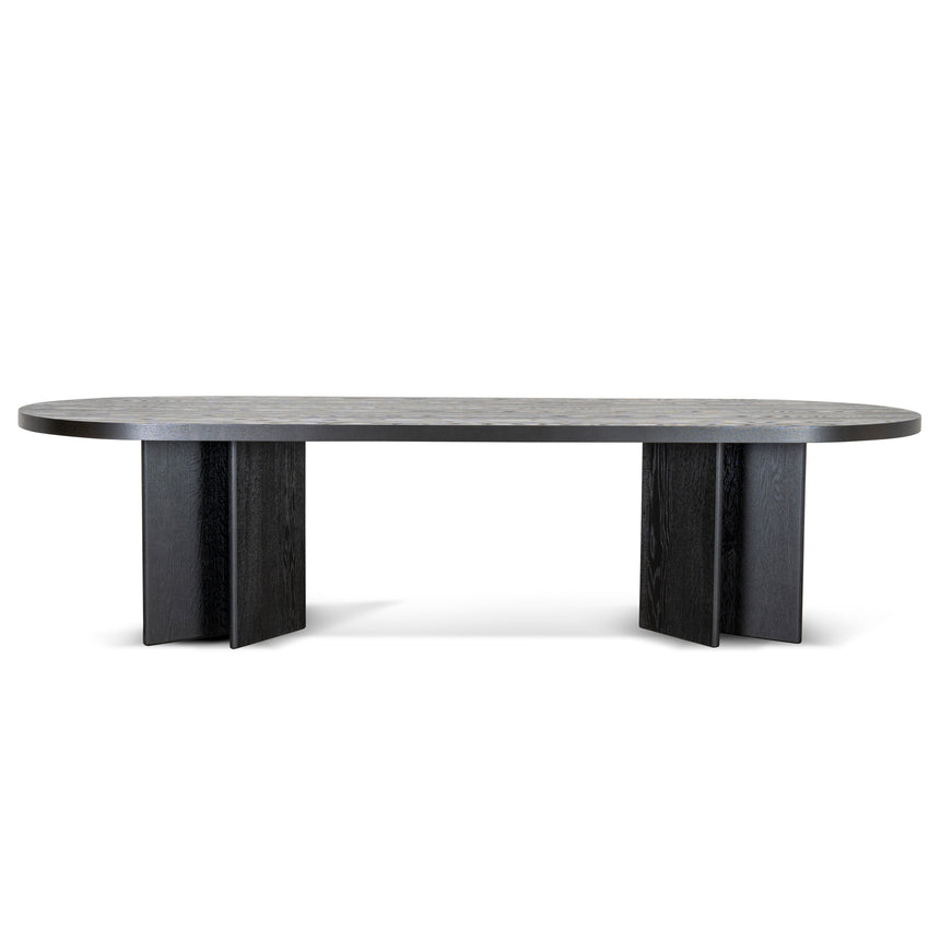 CDT8699-VA 3m Pill Shape Dining Table - Textured Espresso Black