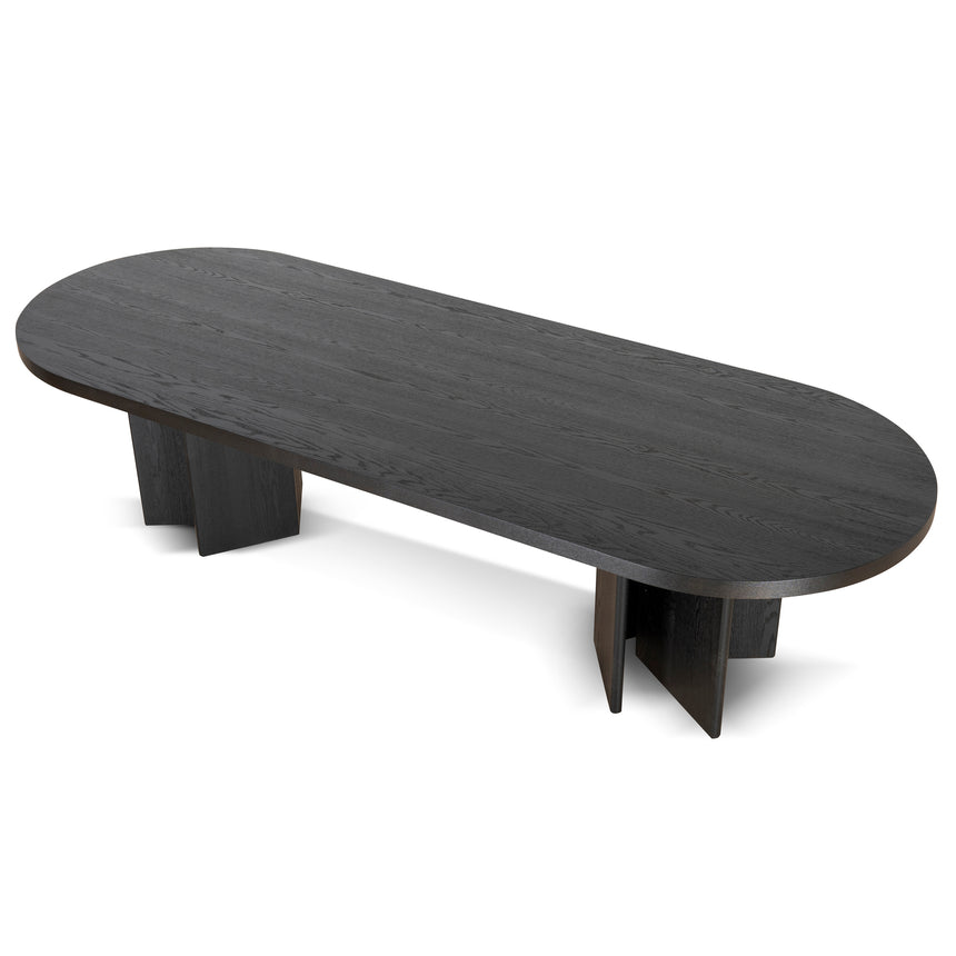 CDT8699-VA 3m Pill Shape Dining Table - Textured Espresso Black