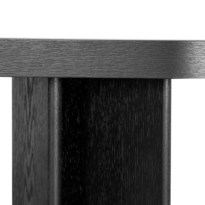 CDT8702-VA 1.3m Pill Shape Console Table - Textured Espresso Black