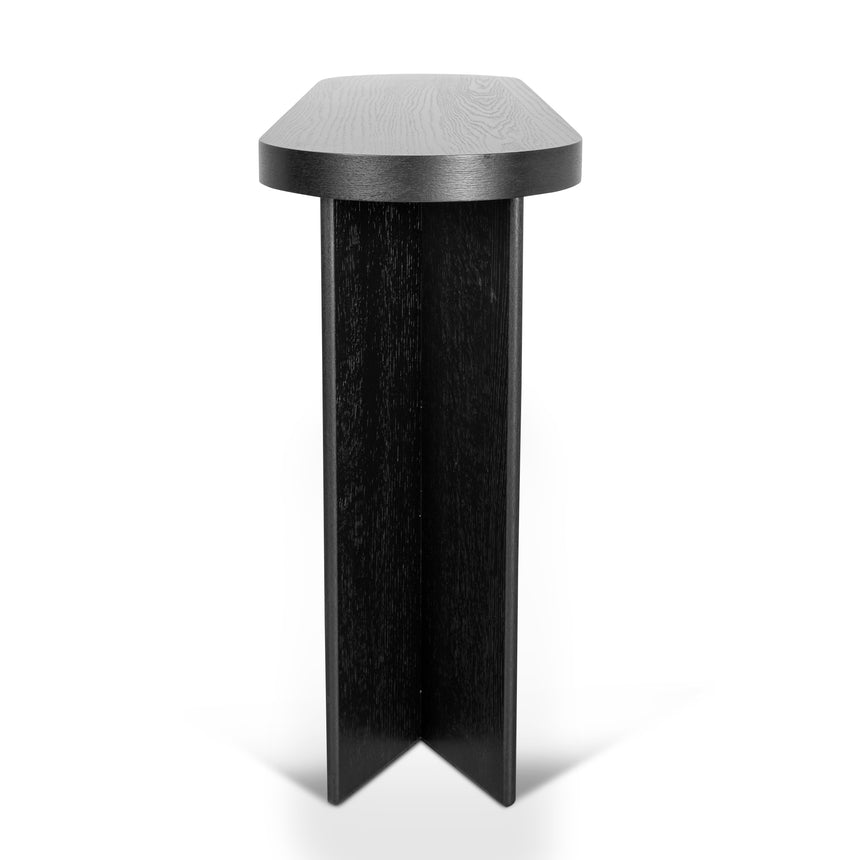 CDT8702-VA 1.3m Pill Shape Console Table - Textured Espresso Black