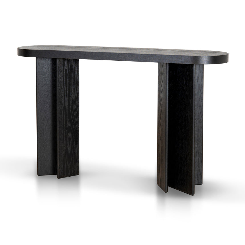 CDT8702-VA 1.3m Pill Shape Console Table - Textured Espresso Black