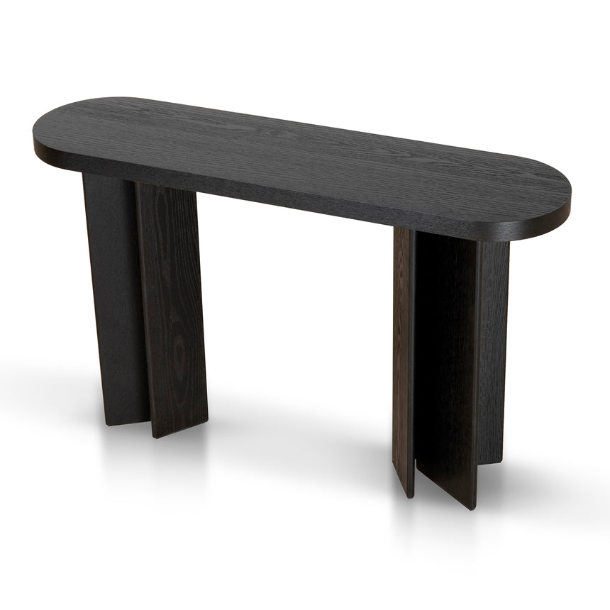 CDT8702-VA 1.3m Pill Shape Console Table - Textured Espresso Black