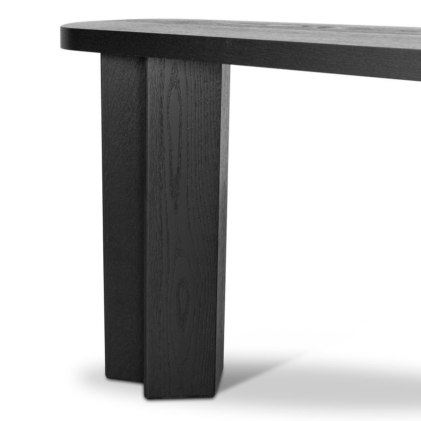 CDT8702-VA 1.3m Pill Shape Console Table - Textured Espresso Black