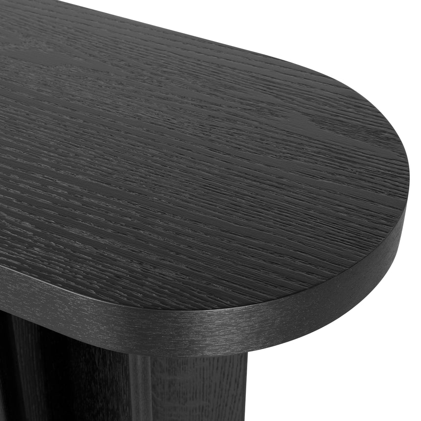 CDT8702-VA 1.3m Pill Shape Console Table - Textured Espresso Black