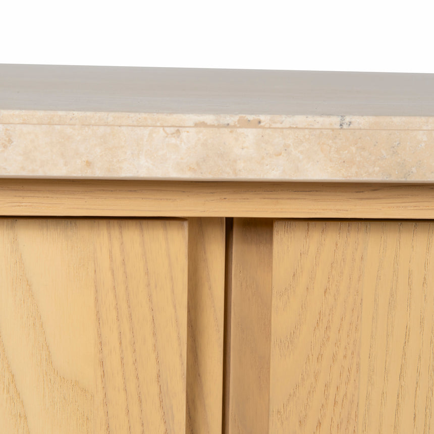 CDT8736-KK 2.1m Travertine Top Sideboard Unit - Creme Ash