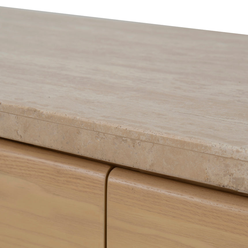 CDT8741-KK 160m Travertine Chest of Drawers - Creme Ash