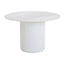 CDT8945-DW 1.2m Round Travertine Dining Table - White