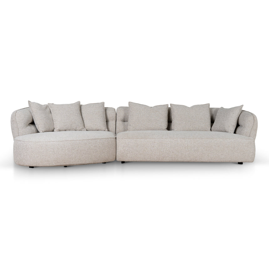 CLC10082-KJ Left Chaise Sofa - Coral Natural Linen