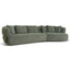 CLC10083-KJ Right Chaise Sofa - Coral Dark Green