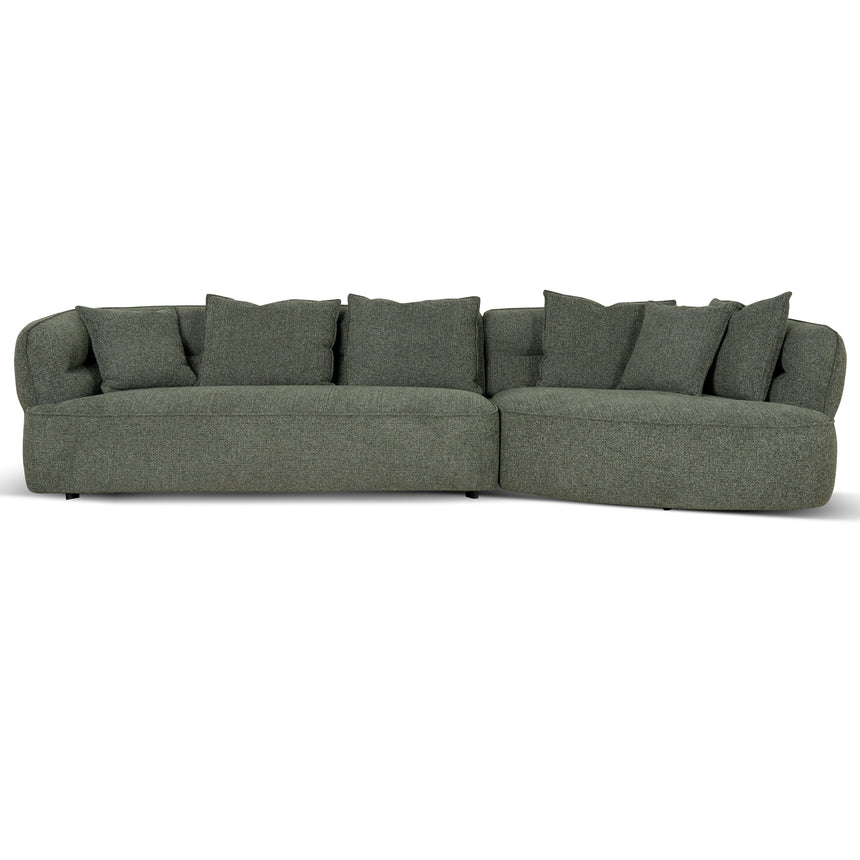 CLC10083-KJ Right Chaise Sofa - Coral Dark Green