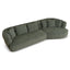 CLC10083-KJ Right Chaise Sofa - Coral Dark Green