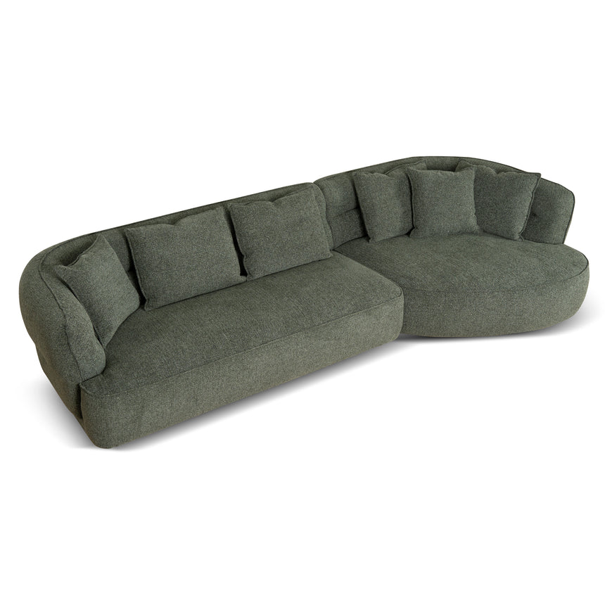 CLC10083-KJ Right Chaise Sofa - Coral Dark Green