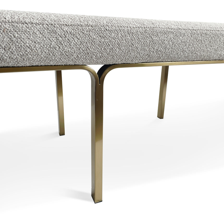 CLC10098-KS 1.5m Brushed Gold Ottoman - Clay Grey